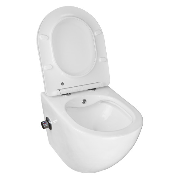 Унитаз подвесной c функцией биде Azario Allegro 360х490х360 безободковый, встроенный смеситель, крышка с сиденьем микролифт (AZ-3105B)