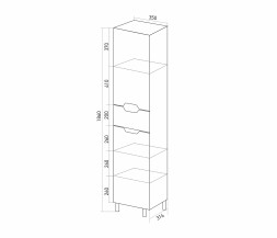 Пенал &amp;quot;ПРОМЕТЕЙ-35&amp;quot; правый (350*1860*320) (ПВХ) - 518772 