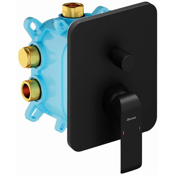 Смеситель для душа Ravak Flat FL 065.20 внешняя часть, керамический картридж, черный матовый (X070179)