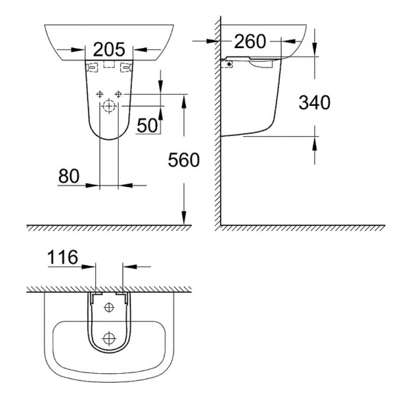 Раковина Grohe Bau Ceramic 55 см., белая (39440000)