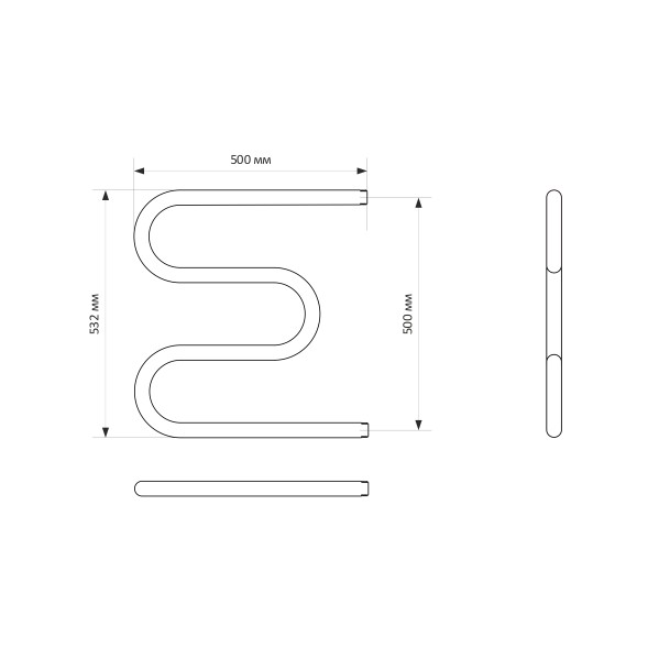 Полотенцесушитель MIXLINE SIMPLE M 50х50 1&amp;#039;&amp;#039; - ML-556297 