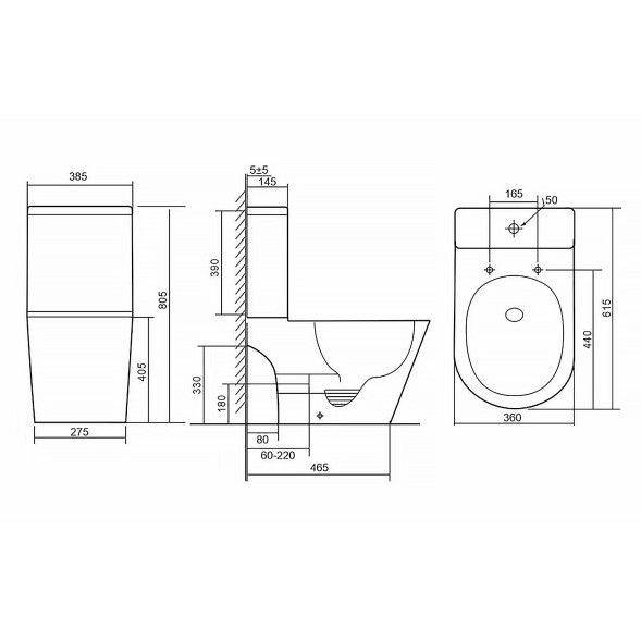 Унитаз-компакт Azario Berton 385х615х805 напольный, безободковый, слив &amp;quot;Торнадо&amp;quot;, с быстросъемным сиденьем микролифт (AZ-6093)