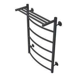 Полотенцесушитель водяной AZARIO VERONA 500/800 с полкой, 5 секций, нижнее/диагональное подключение, 1/2", графит (AZ83864PG)