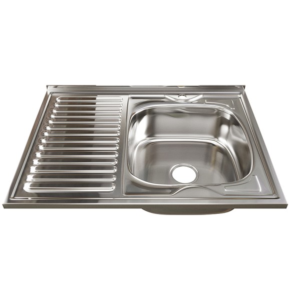 Мойка 80х60 (0,8) прав вып 3 1/2 MIXLINE 18см с сифоном - 528181 