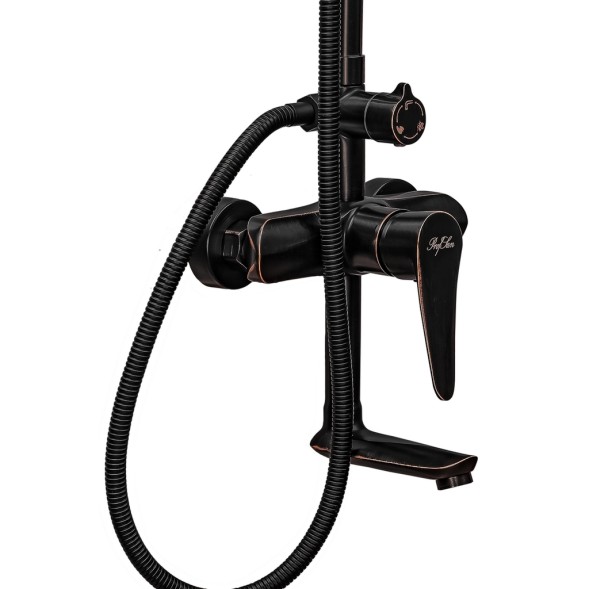Душевая система 35к ПРОФСАН ПСМ-301-8 &amp;quot;STEEL BLACK&amp;quot; нерж сталь,лейка &amp;quot;Троп душ&amp;quot;ЧЕРНЫЙ-БРОНЗА - PSM-301-8 