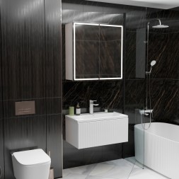 Тумба д/ванной &amp;quot;ВЕКТОР-80&amp;quot; подвесная &amp;quot;push-to-open&amp;quot; под раковину Марго-80 (MIXLINE) (ПВХ) - 554819 