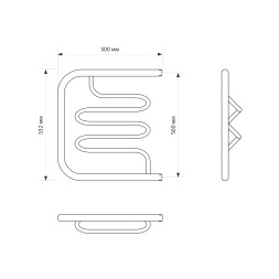 Полотенцесушитель MIXLINE SIMPLE PM2 50х50 1&amp;#039;&amp;#039; - ML-556326 