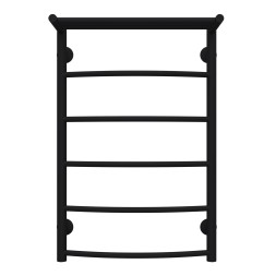 Полотенцесушитель водяной AZARIO VERONA 500/800 с полкой, 5 секций, нижнее/диагональное подключение, 1/2", черный (AZ83863PB)