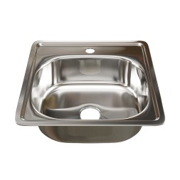 Мойка врез 48х48 (0,6) вып 3 1/2 MIXLINE 16см с сифоном - 528187 