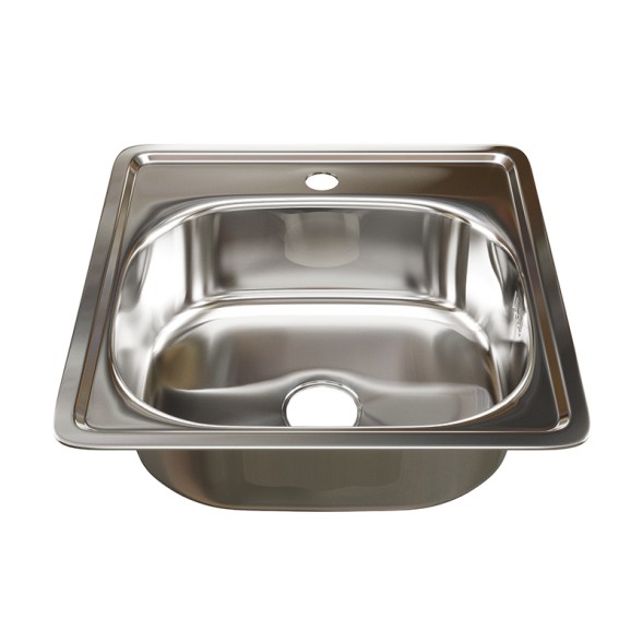 Мойка врез 48х48 (0,6) вып 3 1/2 MIXLINE 16см с сифоном - 528187 