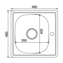 Мойка врез 48х48 (0,6) вып 3 1/2 MIXLINE 16см с сифоном - 528187 