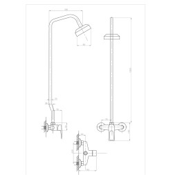 Душевая система 40к ПРОФСАН ПСМ-510-017 "ДУШ" тип См-ДшОРНТр, высота 120см ХРОМ - PSM-510-017