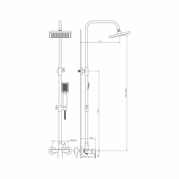 Душевая система 35к MIXLINE ML2426 лейка 1 позиция +лейка &amp;quot;Тропический душ&amp;quot; ХРОМ - ML2426 