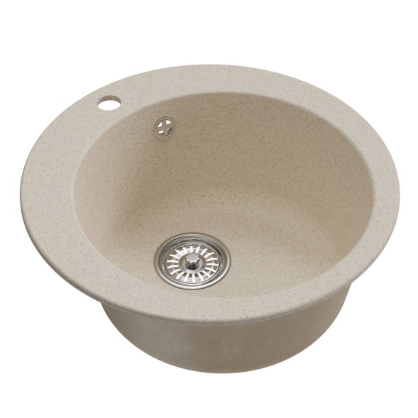 Мойкa ML-GM13 КОМФОРТ круглая, бежевая (328), 495мм (глуб. чаши 200) - 00-00009329 