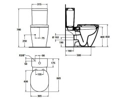 Чаша унитаза Ideal Standard Connect без бачка и сиденья (E803601)