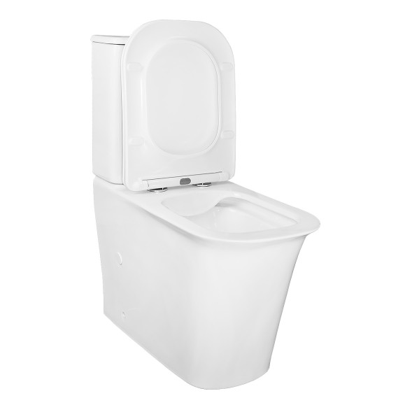 Унитаз-компакт Azario VELISE 355х625x810 напольный, безободковый в комплекте с быстросъемным сиденьем микролифт (AZ-1222A)