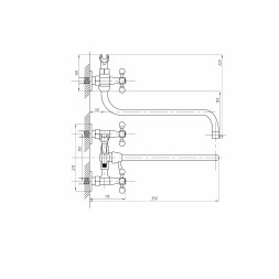Смеситель для ванны и раковины 1/2 кер ПРОФСАН ПСМ-150-К89 "СТАНДАРТ-Б" эксцентрики "РУС", ХРОМ - PSM-150-89