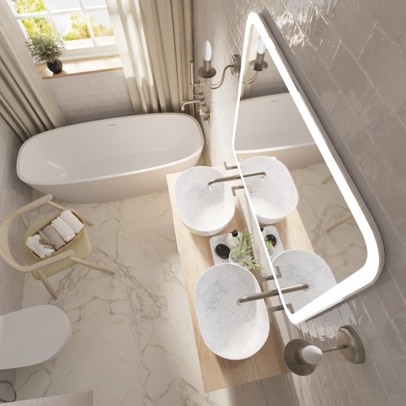 Зеркало MIXLINE &amp;quot;Стив-2&amp;quot; 1000*800 (ШВ) сенсорный выключатель, двойной подогрев - ФР-00001937 