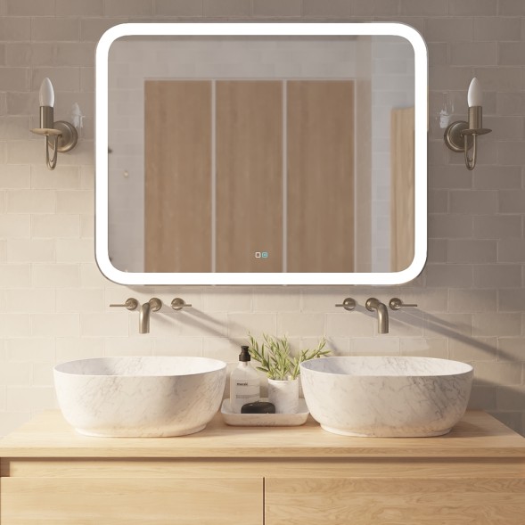 Зеркало MIXLINE &amp;quot;Стив-2&amp;quot; 1000*800 (ШВ) сенсорный выключатель, двойной подогрев - ФР-00001937 