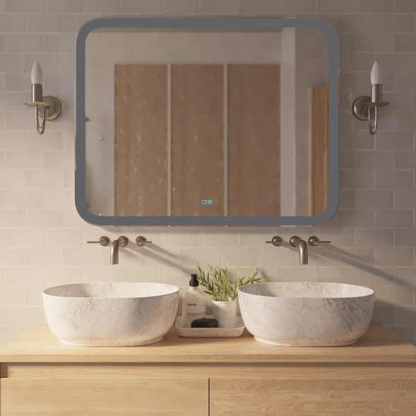 Зеркало MIXLINE &amp;quot;Стив-2&amp;quot; 1000*800 (ШВ) сенсорный выключатель, двойной подогрев - ФР-00001937 