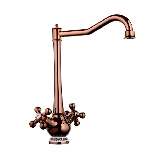 Смеситель для кухни 1/2 кер G4065-3 GAPPO высокий излив, п/гайку, КРАСНОЕ ЗОЛОТО - G4065-3 