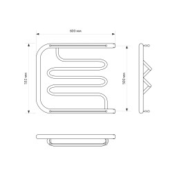 Полотенцесушитель MIXLINE SIMPLE PM2 50х60 1&amp;#039;&amp;#039; ПОЛКА - ML-556327 