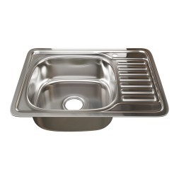 Мойка врез 65х50 (0,6) лев вып 3 1/2  MIXLINE 16см с сифоном - 528193 