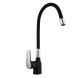 Смеситель для кухни 35к F4453-04 FRAP (гибкий излив, п/гайку, ЧЕРНЫЙ, латунь) - F4453-04 