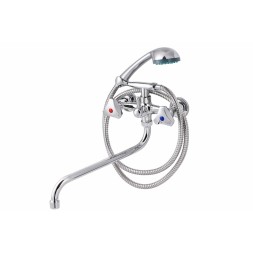 Смеситель для ванны и раковины 1/2 кер ПРОФСАН ПСМ-156-К80 "СТАНДАРТ А" эксцентрики "РУС", ХРОМ - PSM-156-80