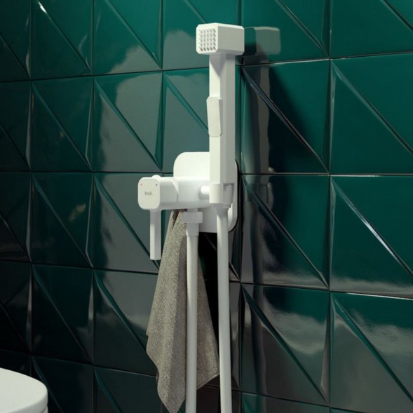 Смеситель с гигиенической лейкой  25к IDDIS 004WTS0i08 встраиваемый БЕЛЫЙ матовый - 004WTS0i08 