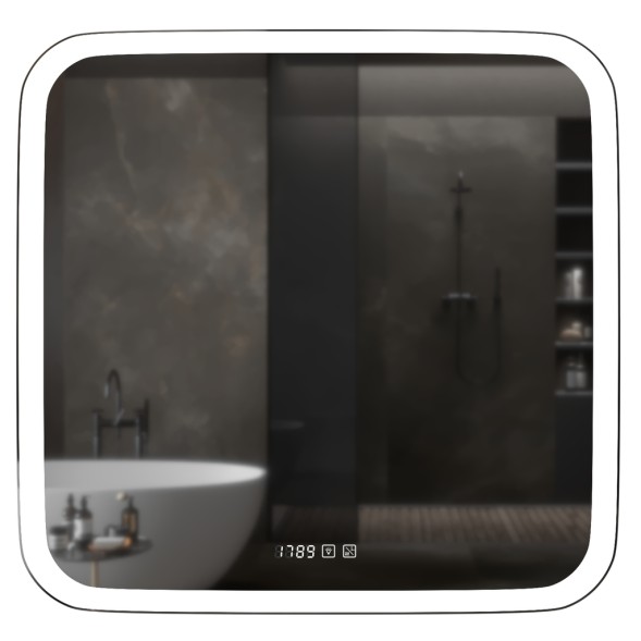 Зеркало MIXLINE &amp;quot;Стив-3&amp;quot; 700*685 (ШВ) сенсорный выключатель, часы + подогрев - ФР-1754 