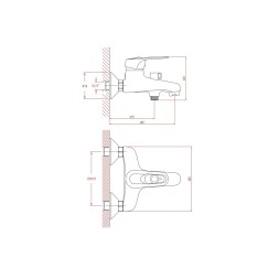Смеситель для ванны 40к CN3204 CRON  ХРОМ - CN3204 