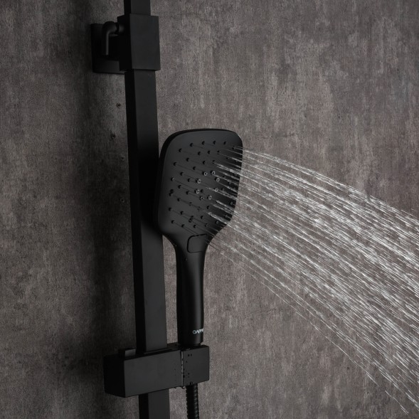 Душевая система 35к G2407-6 GAPPO лейка &amp;quot;Тропический душ&amp;quot; квадрат 300*300 ЧЕРНЫЙ - G2407-6 