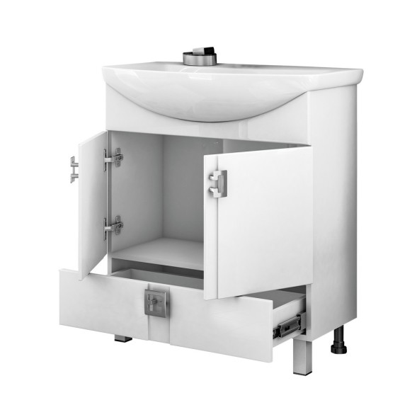 Тумба д/ванной &amp;quot;КВАДРО 1-65&amp;quot; под раковину Элеганс-65 (Rosa) (ПВХ) - 550493 