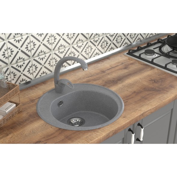 Мойкa ML-GMS02 СТАНДАРТ круглая, темно-серый (309), 505мм (глуб. чаши 180) - 00-00002455 