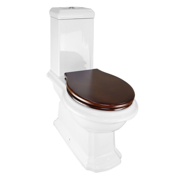 Унитаз-компакт Creo Ceramique Dijon, с бачком, сиденьем Микролифт под дерево, белый (DI1002+DI1003+DI1001N)