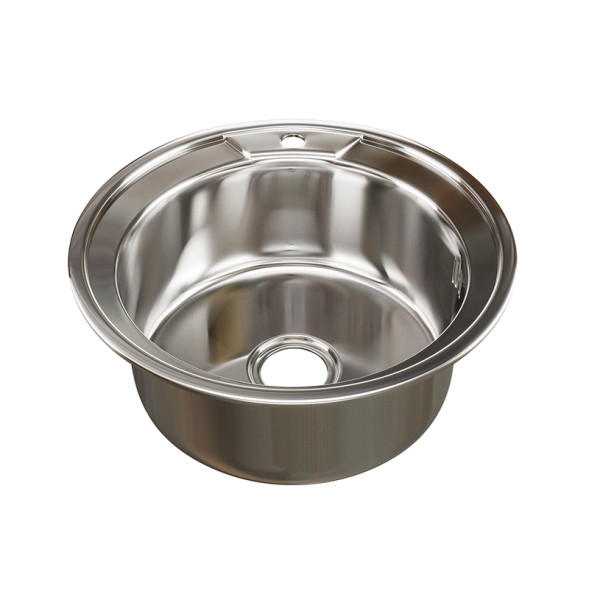 Мойка круг d 49 (0,6) вып 3 1/2 MIXLINE (глуб чаши 17см) с сифоном - 528182 