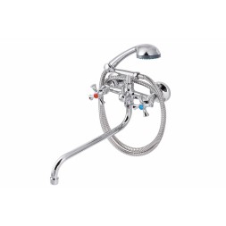 Смеситель для ванны и раковины 1/2 кер ПРОФСАН ПСМ-157-75 "ЕВРО", эксцентрики "ЕВРО",мах КРЕСТ ХРОМ - PSM-157-75