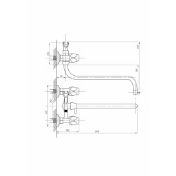Смеситель для ванны и раковины 1/2 кер ПРОФСАН ПСМ-157-75 "ЕВРО", эксцентрики "ЕВРО",мах КРЕСТ ХРОМ - PSM-157-75