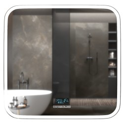 Зеркало MIXLINE &amp;quot;Стив-6&amp;quot; 800*680 (ШВ) сенсорный выключатель, часы, термометр, Bluetooth +подогрев - ФР-00001651 