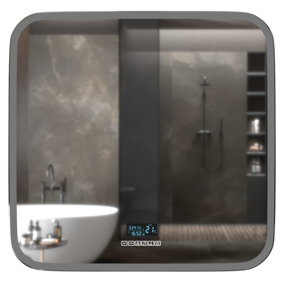 Зеркало MIXLINE &amp;quot;Стив-6&amp;quot; 800*680 (ШВ) сенсорный выключатель, часы, термометр, Bluetooth +подогрев - ФР-00001651 