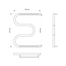 Полотенцесушитель MIXLINE SIMPLE M 60х50 1&amp;#039;&amp;#039; ПОЛКА - ML-556306 