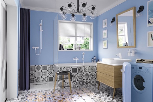 Смеситель для ванны и душа KLUDI PURE&amp;amp;EASY однорычажный, белый (376819165)