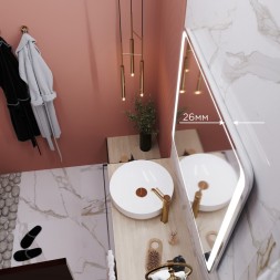 Зеркало MIXLINE "Валерия" 800*700 (ШВ) сенсорный выключатель, светодиодная подсветка - MLZ.Va.8-7.1.2