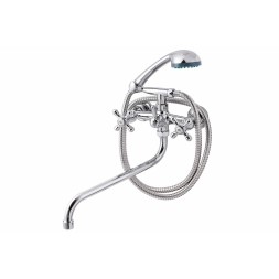 Смеситель для ванны и раковины 1/2 кер ПРОФСАН ПСМ-157-К89 "СТАНДАРТ А" эксцентрики"РУС", КРЕСТ ХРОМ - PSM-157-89