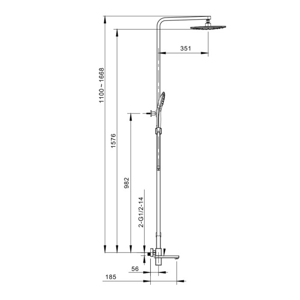 Душевая система 35к G2418 GAPPO лейка &amp;quot;Тропический душ&amp;quot; ХРОМ - G2418 