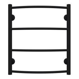 Полотенцесушитель водяной AZARIO VERONA 500/600 4 секции, боковое подключение, 1/2", черный (AZ83912B)