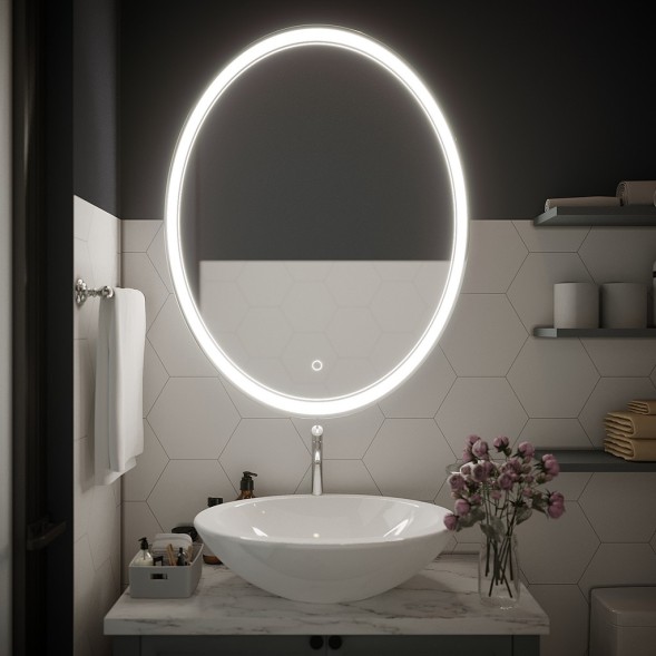 Зеркало MIXLINE &amp;quot;Дора&amp;quot; 700*900 (ШВ) овал, сенсорный выключатель, светодиодная подсветка - MLZ.Do.7-9.1.2 