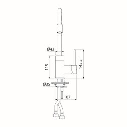Смеситель для кухни 35к IDDIS K36BLJ0i05 "Kitchen 360" гибкий излив ЧЕРНЫЙ матовый - K36BLJ0i05