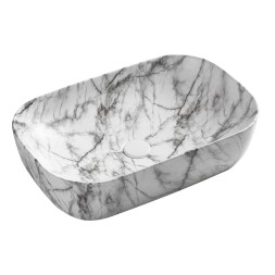 Раковина-чаша Azario 610x410x145 накладная, овальная, темный мрамор (AZ-2143-P-M805)